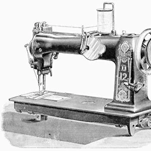 SEWING MACHINE, c1890. Wheeler & Wilson industrial sewing machine. Line engraving, c1890