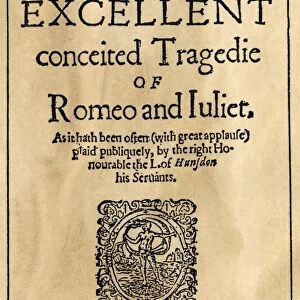 SHAKESPEARE: ROMEO & JULIET. Title page from the first publication, London, of Shakespeares Romeo