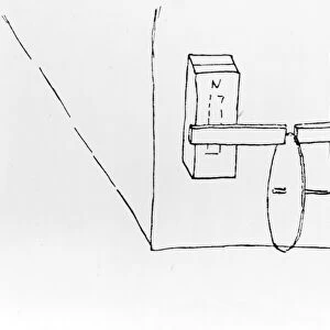 Sketch of an electric generator from the diary of Michael Faraday, English chemist and physicist (1791-1867)