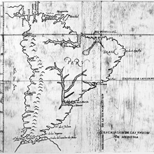 SOUTH AMERICA: MAP, 1601. Antonio de Herrera y Tordesillas map of South America