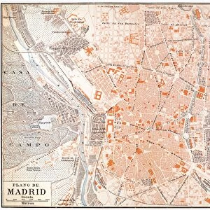 SPAIN: MADRID MAP, c1920. Spanish map of Madrid, c1920