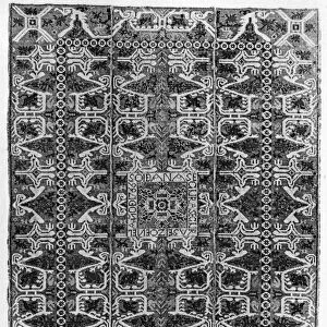 SPANISH RUG, 1766. Moorish woven rug made at La Alpujarra, Granada, Spain, 1766