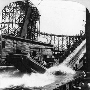 STEEPLECHASE PARK, c1901. Shooting the rapids ride at Steeplechase Park, the