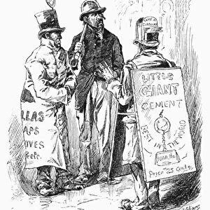 STREET ADVERTISERS. A Conference. 19th century English engraving