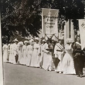 SUFFRAGE PARADE, 1913. Women representing Oregon, Wisconsin, and Delegations of