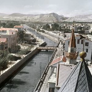 SYRIA: DAMASCUS, c1950. View of the Barada river in Damascus, Syria. Photograph, c1950