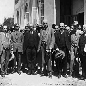 TEL AVIV: ZIONISTS, c1925. Left to right, beside the guard: Meir Dizengoff, Cheim Weizmann