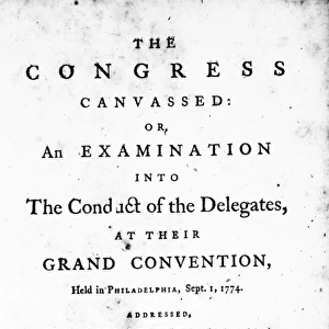 Title page of The Congress Canvassed, 1774, by A. W. Farmer, pseudonym of Samuel Seabury, a loyalist. This critical Farmers Letter is addressed To the Merchants of New York