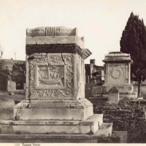 TOMBSTONES IN POMPEII. Photographed, c1890