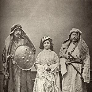 TRADITIONAL IRAQI CLOTHING. Models wearing traditional clothing from Baghdad. Left to right