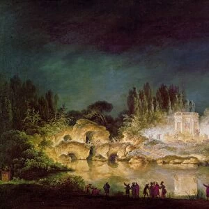 VERSAILLES: GARDENS, 1781. Illumination of the Grotto and the Belvedere