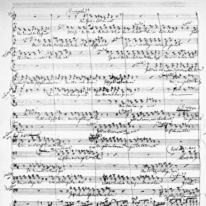 WAGNER: MANUSCRIPT, 1866. Orchestral score for Act II ( cudgel scene ) of Richard