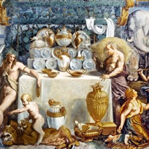 Wedding Banquet of Love and Psyche : Fresco by Giulio Romano, Ducal Palace, Mantua, c1530-34