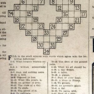 Word-cross puzzle, the first crossword puzzle, from the fun supplement of the Sunday edition of the New York World, 21 December 1913