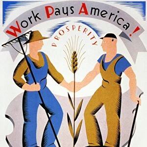 Work Pays America! American poster, c1936-39, by Vera Bock for the Works Progress Administrations Federal Art Project