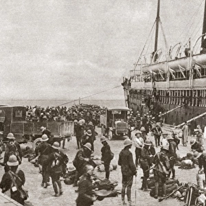 WORLD WAR I: ALEXANDRIA. British ocean liner at the quay in Alexandria unloading troops