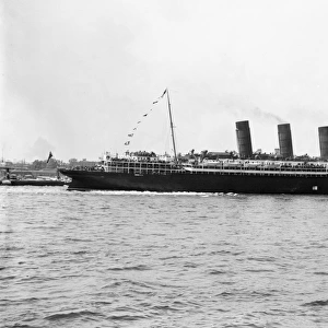 WORLD WAR I: LUSITANIA. The Cunard steamship Lusitania, first used in 1907