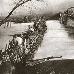 WORLD WAR I: VISTULA RIVER. Scene on the Vistula River during the Russian retreat