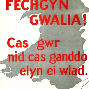 WWI: POSTER, 1915. Welsh recruiting poster. Lithograph, 1915
