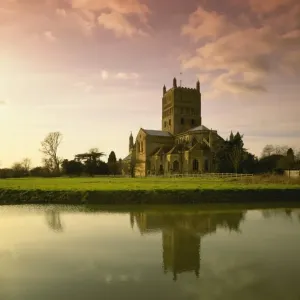 Tewkesbury Print: Winter Scene with Abbey Church Tewkesbury Print: Winter Scene with Abbey Church