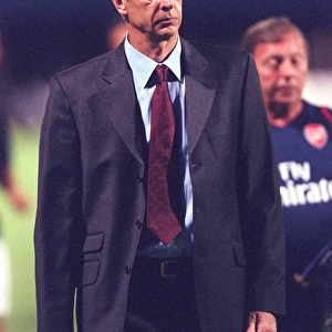 Arsenal manager Arsene Wenger at half-time