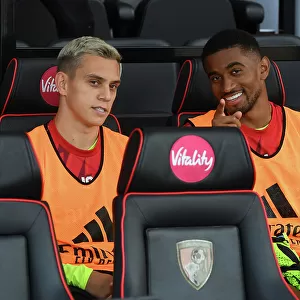 Arsenal Substitutes Trossard and Nelson Before AFC Bournemouth vs Arsenal (2023-24)