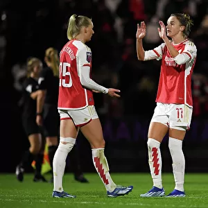 Arsenal Women Celebrate FA WSL Cup Triumph: Miedema and Blackstenius Lift the Trophy