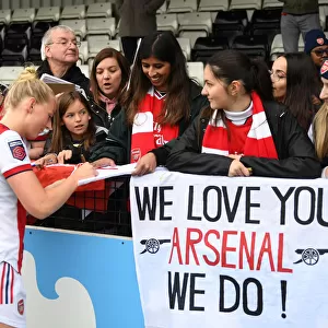 Arsenal Women's Victory: Stina Blackstenius Greets Fans at Meadow Park