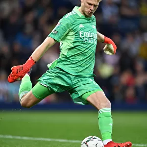 Arsenal's Aaron Ramsdale in Action during Carabao Cup Clash vs West Bromwich Albion