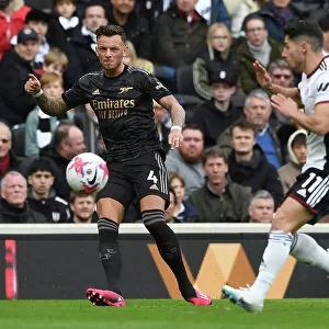 Arsenal's Ben White in Action against Fulham in Premier League Clash (2022-23)