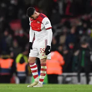 Arsenal's Gabriel Martinelli Reacts After Carabao Cup Semi-Final Second Leg vs Liverpool
