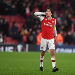 Arsenal's Hector Bellerin Reacts After Europa League Clash Against Vitoria Guimaraes