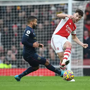Arsenal's Kieran Tierney Clashes with Burnley's Aaron Lennon in Premier League Showdown