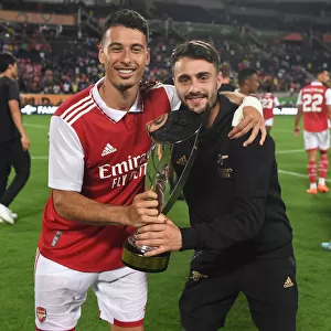 Arsenal's Martinelli and Vieira Celebrate after Arsenal vs. Chelsea - Florida Cup 2022-23