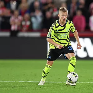 Arsenal's Oleksandr Zinchenko Charges Forward in Carabao Cup Clash Against Brentford