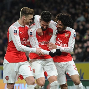 Arsenal's Triumph: Giroud, Chambers, Elneny Celebrate FA Cup Goal vs Hull City