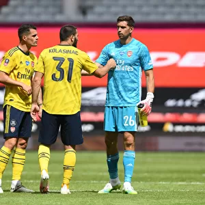 Arsenal's Xhaka, Kolasinac, and Martinez Celebrate FA Cup Quarterfinal Victory over Sheffield United