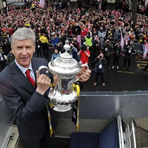 Arsene Wenger Celebrates Arsenal's FA Cup Victory: Parade in London, 2015