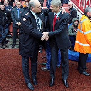 Arsene Wenger and Martin Jol Pre-Match Handshake: Arsenal vs Fulham, Premier League 2012-13