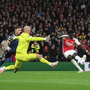 Bukayo Saka Scores His Second Goal: Arsenal's Victory in the 2023-24 UEFA Champions League vs. Sevilla