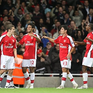 Carlos Vela shoots celebrates scoring the 3rd Arsenal