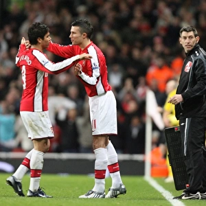 Eduardo makes way for Arsenal substitute Robin van Persie