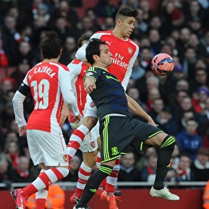 Gabriel (Arsenal) Kike (Middlesbrough). Arsenal 2: 0 Middlesbrough. FA Cup 5th Round