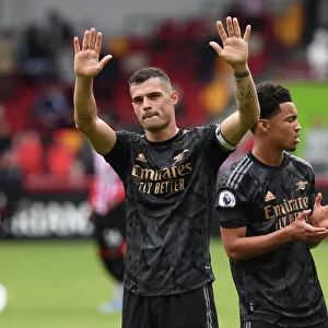 Granit Xhaka's Triumphant Celebration: Arsenal's Victory over Brentford in the 2022-23 Premier League