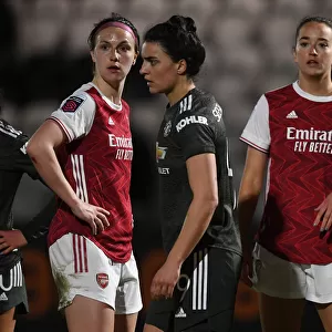 Intense Rivalry Unfolds: Arsenal Women vs Manchester United Women at Empty Meadow Park Amidst the Pandemic