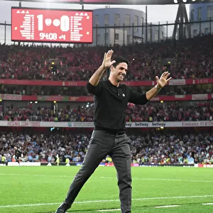 Mikel Arteta Celebrates Arsenal's Victory Over Manchester City (2023-24)