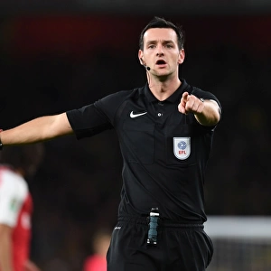 Referee Andy Madley Overssees Arsenal vs. Norwich City in Carabao Cup
