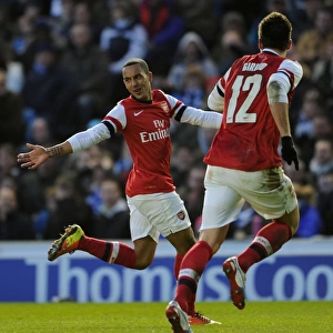 Theo Walcott and Olivier Giroud Celebrate Goals: Brighton & Hove Albion vs. Arsenal, FA Cup 2012-13