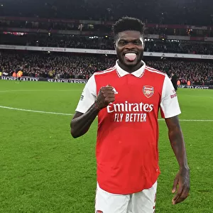 Thomas Partey's Triumphant Moment: Arsenal's Euphoric Victory Over Manchester United (2022-23)