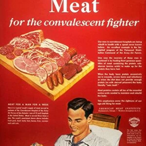 1940s USA convalescents meat eating soldiers WW2